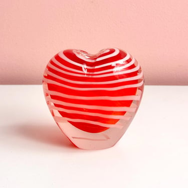 Heart Shaped Glass Paperweight / Bud Vase 