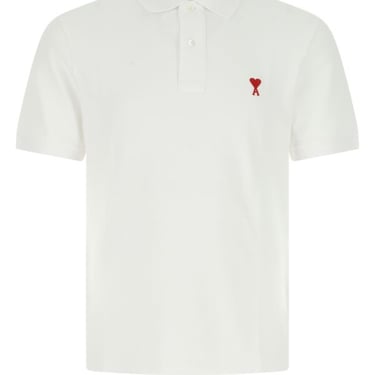 Ami Man White Piquet Polo Shirt