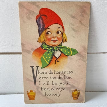 Antique 1914 Tyler Hill To Fallsdale PA Dutch Boy, Will Be Your Honey Postcard // Postcard Collector // Perfect Gift 