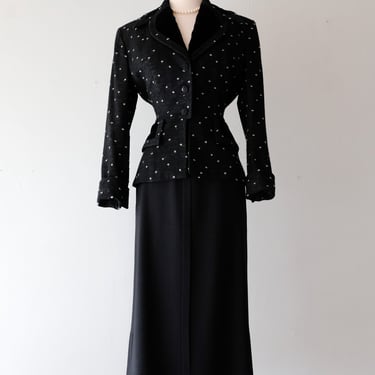 Gorgeous 1940's Polka Dot Lilli Ann Evening Jacket  / Sz M