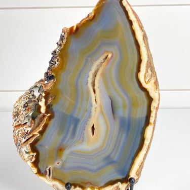 Thick Agate Geode Slab Slice Crystal Druzy Brazil Blue Lace ~ 4 lb Brazilian 