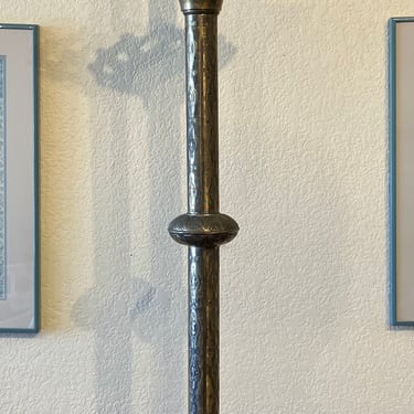 Item #DMC88 Single Etched Brass Candle Holder w/ Corn Motif c.1890
