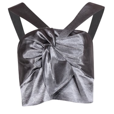 Ramy Brook - Silver Twisted Front Crop Top Sz S