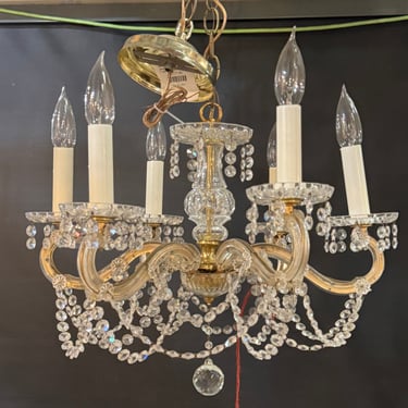 Vintage &amp; Gorgeous Small 6-Light Crystal Chandelier