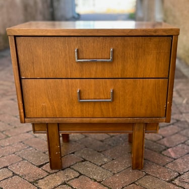 Walnut Two-Drawer Nightstand/End Table