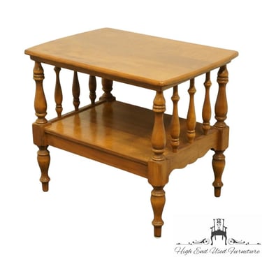 ETHAN ALLEN Heirloom Nutmeg Maple Colonial / Early American 27x19" Accent Tiered End Table 10-8554 