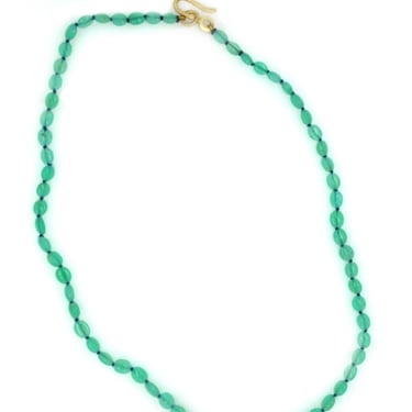 Judi Powers | Green Opal Smooth Pebble Necklace - 18k