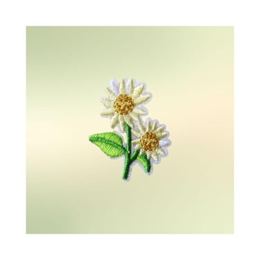 Embroidered Daisy Flower Patch - White & Yellow Floral Iron on Patches for Crafting DIY Fashion Projects Denim Jean Jackets 