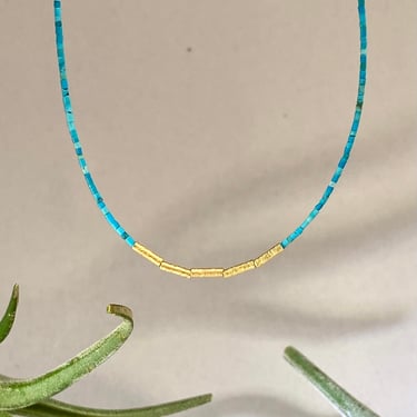 Ananda Khalsa | Beaded Turquoise Roundelle Necklace