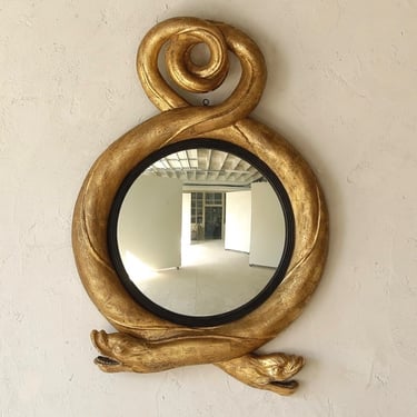 Exceptional Scottish Serpentine Convex Mirror Circa 1810