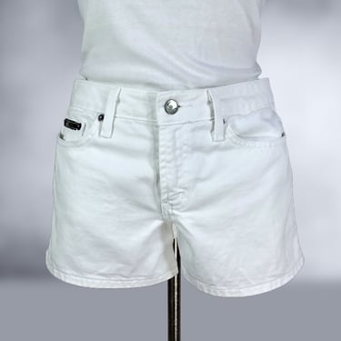 VINTAGE 90s Y2K 5 Pocket Low Rise White Jean Shorts by  l.e.i. Size 5 | 1990s 2000s Denim Shorts 100% Cotton | VFG 