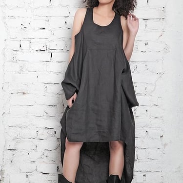 Sada Asymmetric Sleeveless Linen Dress