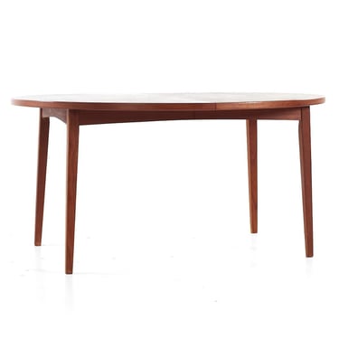 Peter Hvidt Style Mid Century Danish Expanding Teak Dining Table with 2 Leaves - mcm 