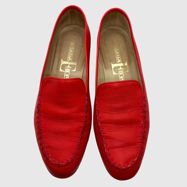 RADIANT RED ESCADA Loafers | Women's Escada Sport | Italian Leather Shoes | Designer Shoes | Made in Italy | Y2K | Women's size 6.5 