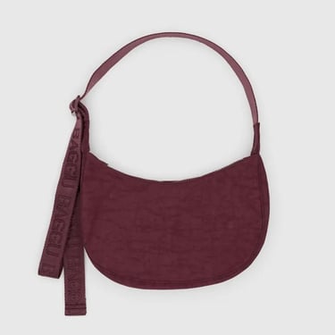 Small Nylon Crescent Bag / Mahogany