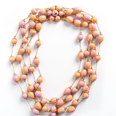 Pastel Egg Floral Bead Necklace