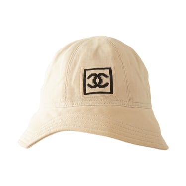 Chanel Beige Logo Bucket Hat