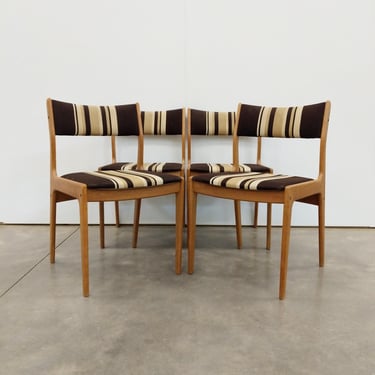 Set of 4 Vintage Danish Mid Century Modern Oak Dining Chairs by Uldum 
