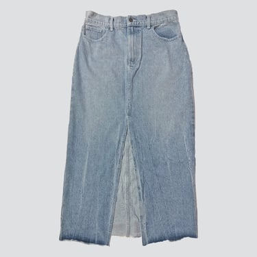 Light Wash Denim Five Pocket Maxi Split Skirt