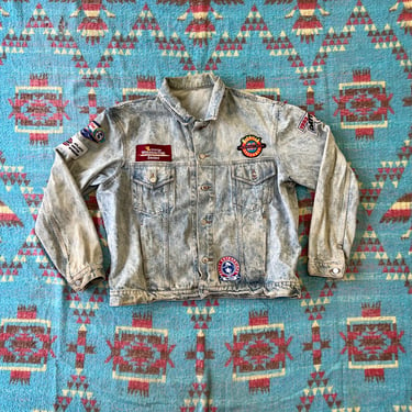 Vintage 1990s STP 20th Anniversary Richard Petty Trucker Jacket 