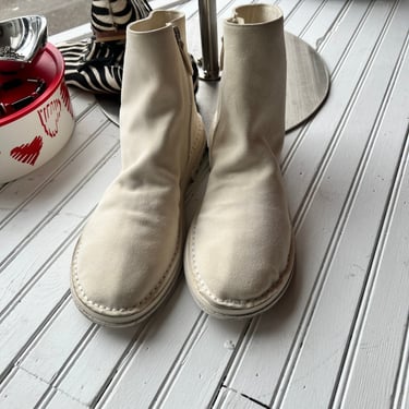 Marsell Off-White Suede Ankle Boots