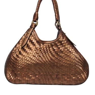 Cole Haan - Bronze Woven Leather Shoulder Bag