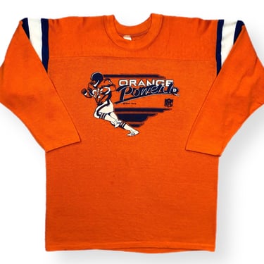 Vintage 1979 Rare Denver Broncos “Orange Power” Nylon/Cotton 3 1/4 Sleeve Graphic Shirt Size Large 
