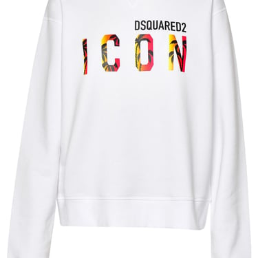 Dsquared2 White Cotton Icon Sweatshirt Woman