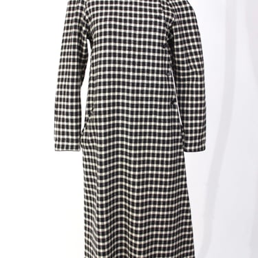 1980s Kenzo Wool &amp; Cashmere Houndstooth Dress