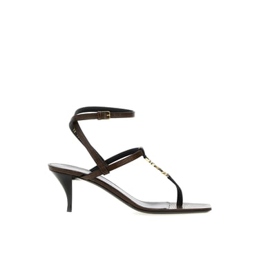 Saint Laurent Cassandra Leather Flip-Flop Sandals Women