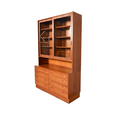 Teak Wall Unit Bookcase Hutch Hundevad Danish Modern 