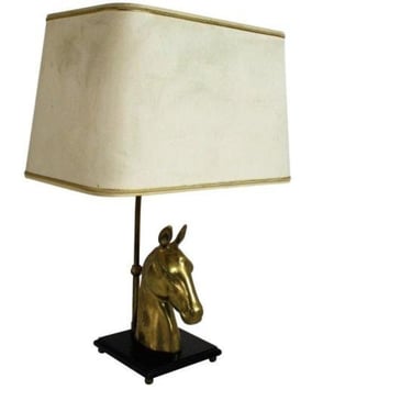 Brass Horse Head Table Lamp, 1970s Belgium - Maison jansen style table lamp - brass table lamp - hollywood regency table lamp 