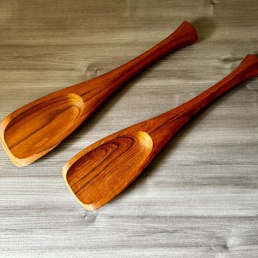 Vintage Dansk Teak Wood Salad Serving Spoons, Danish Modern Quistgaard Designed, Danish Modern 