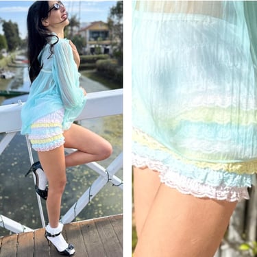 60s Adorable Pastel Lace Bloomers Bloomie Shorts Hot Pants S M 