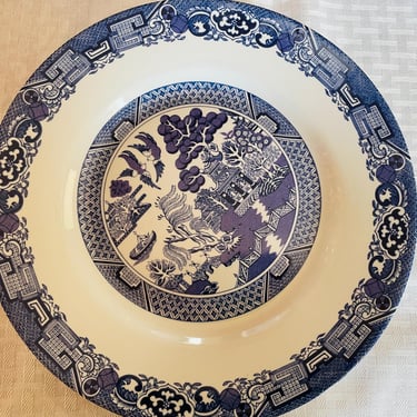 Vintage Royal Cuthbertson Blue Willow Set of (4) Salad or Luncheon 8.5