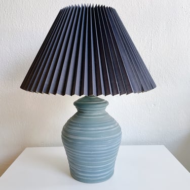 Blue lamp + pleated shade