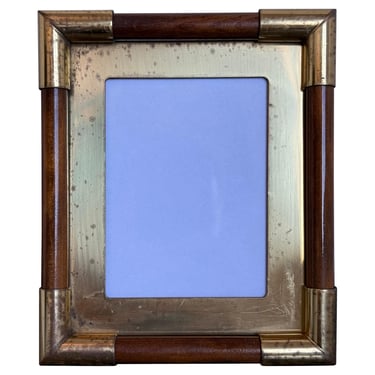 Brazilian Mid-Century Brass and Wood Picture Frame, 1970s - 2 of 2