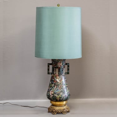 Large Vintage Cloisonné Lamp