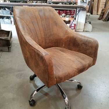Comfy brown leather office chair
