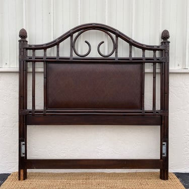 Vintage Bamboo Queen Headboard with Rattan - 68