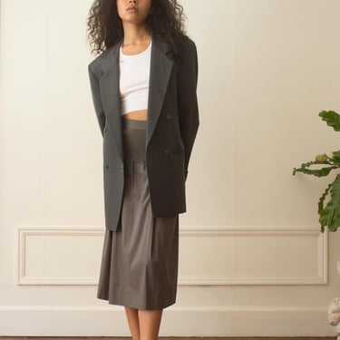 1980s Slate Gray Superfine 100s Menswear Blazer 