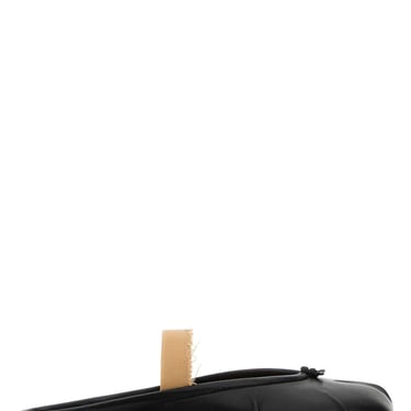 Maison Margiela Women Black Leather Tabby Slippers