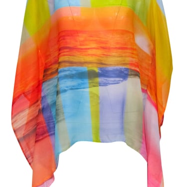 Trina Turk - Multicolor Beach Printed Sheer Kaftan-Style Blouse Sz M