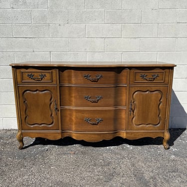 French Provincial Wood Cabinet Console Bench Tv Stand Server Storage Drexel Country Shabby Chic Vintage Entry Sofa Table CUSTOM PAINT AVAIL 