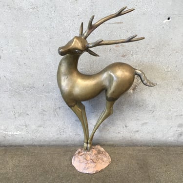 Mid Century Brass / Bronze Deer Sculpture