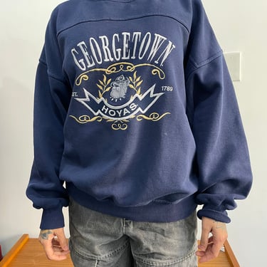 Vintage 90s Georgetown Hoyas embroidered Sweatshirt size XL