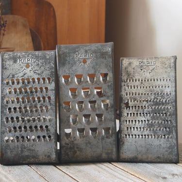 Vintage Large Metal Grater, Zester, Box Cheese Grater // Farmhouse