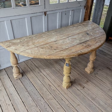 European Pine Demilune Table