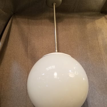 MCM White Globe Pendant. 14 x 32