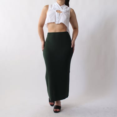 Vintage Forest Green Knit Skirt - W28+
